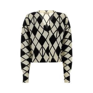 Blumarine Women Embroidered Wool Blend Cardigan